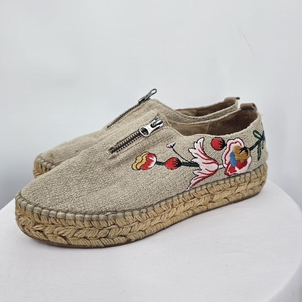 Eric Michael Floral Embroidered Espadrilles | Size 9.5